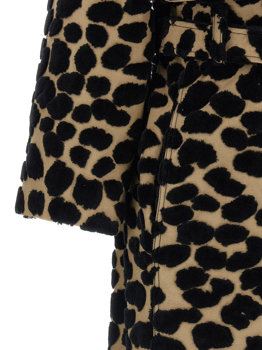 Balmain Leopard Jacquard Trench Coat
