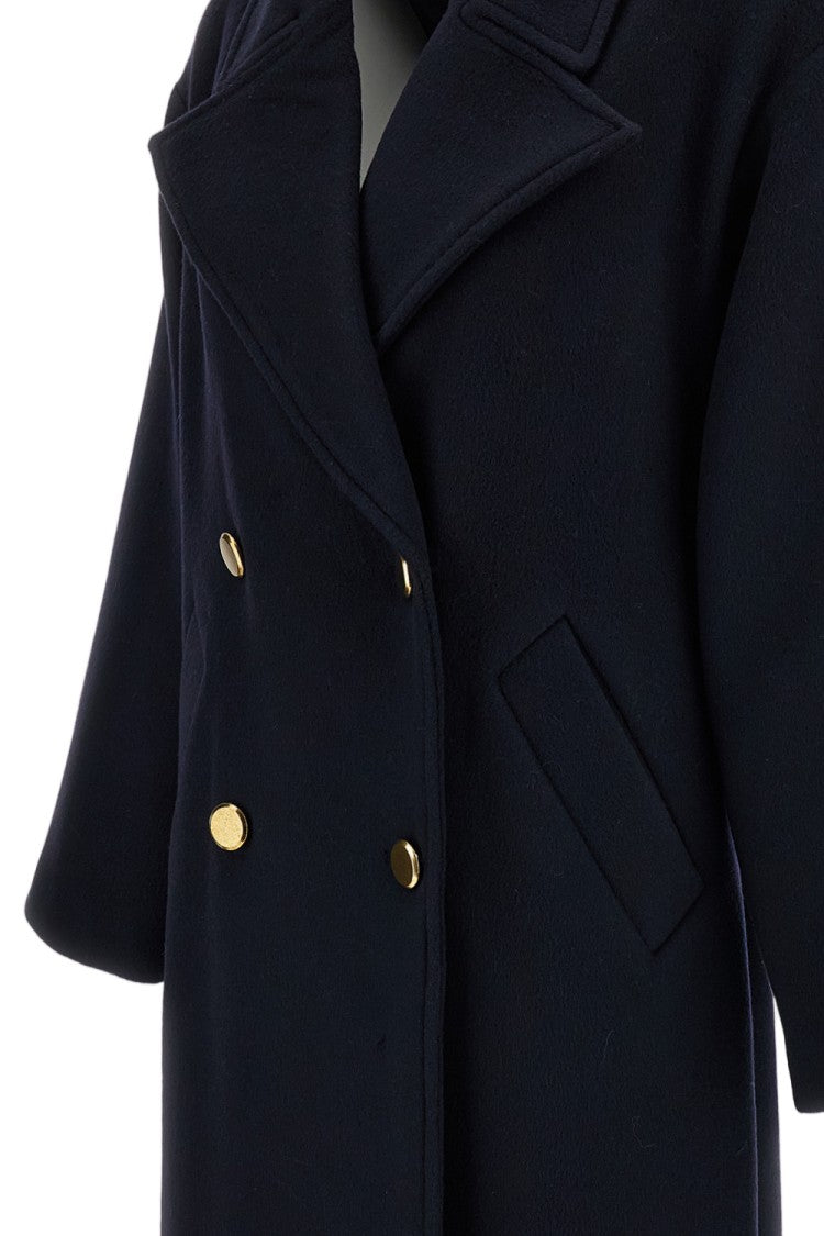 Parosh Blue Double-Breasted Wool Coat