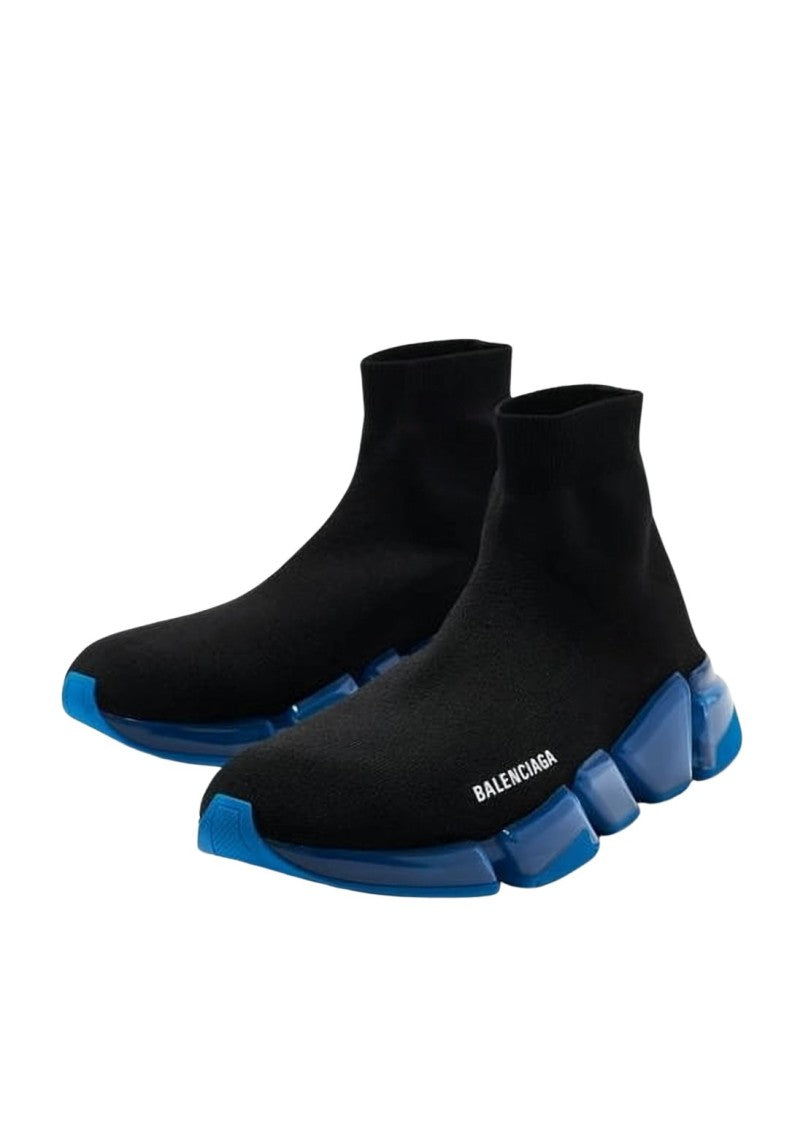 Balenciaga Black Sock-Style Sneakers With Translucent Sole Design