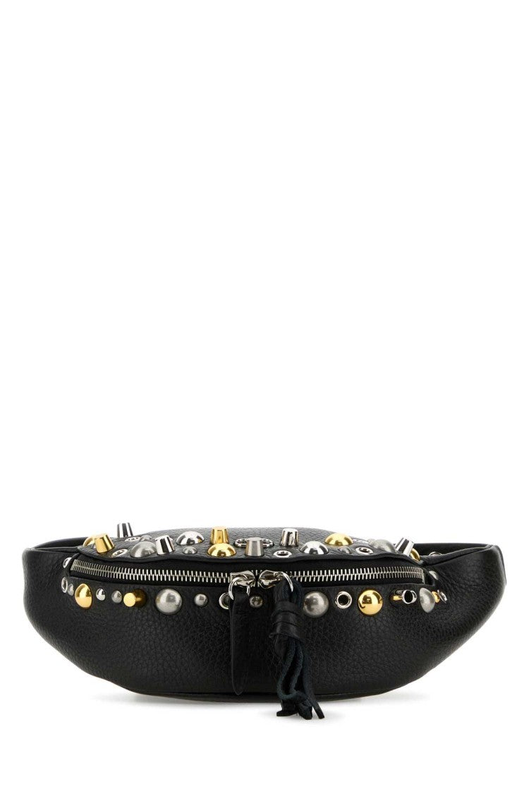 Valentino Garavani Black Leather Nellcôte Belt Bag