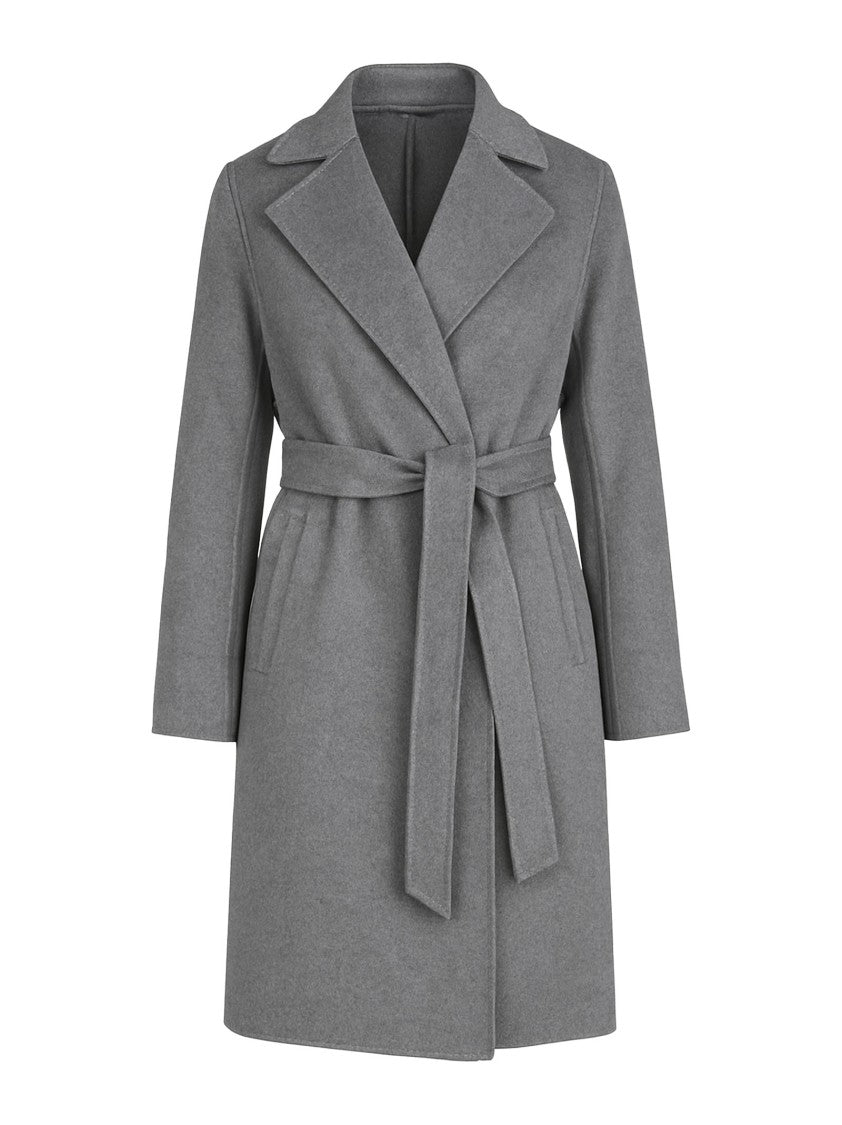 Max Mara Midi Wrap Coat In Virgin Wool