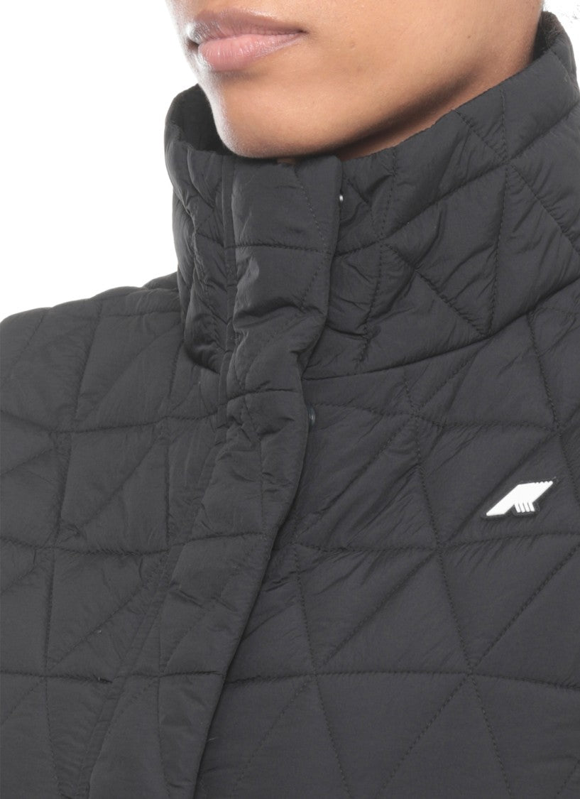 K-Way Black Satine Diamond Quilted Gilet