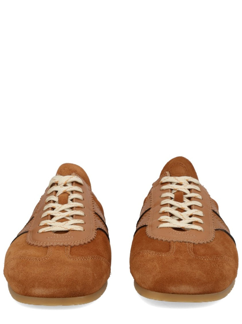 Dries Van Noten Suede Leather Backless Mule Sneakers