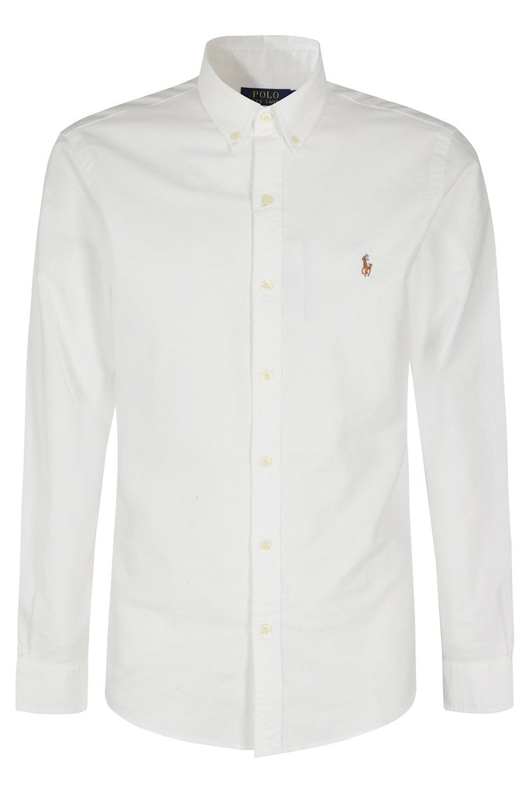 Polo Ralph Lauren Slim-Fit White Shirt With Button-Down Collar And Embroidered Logo