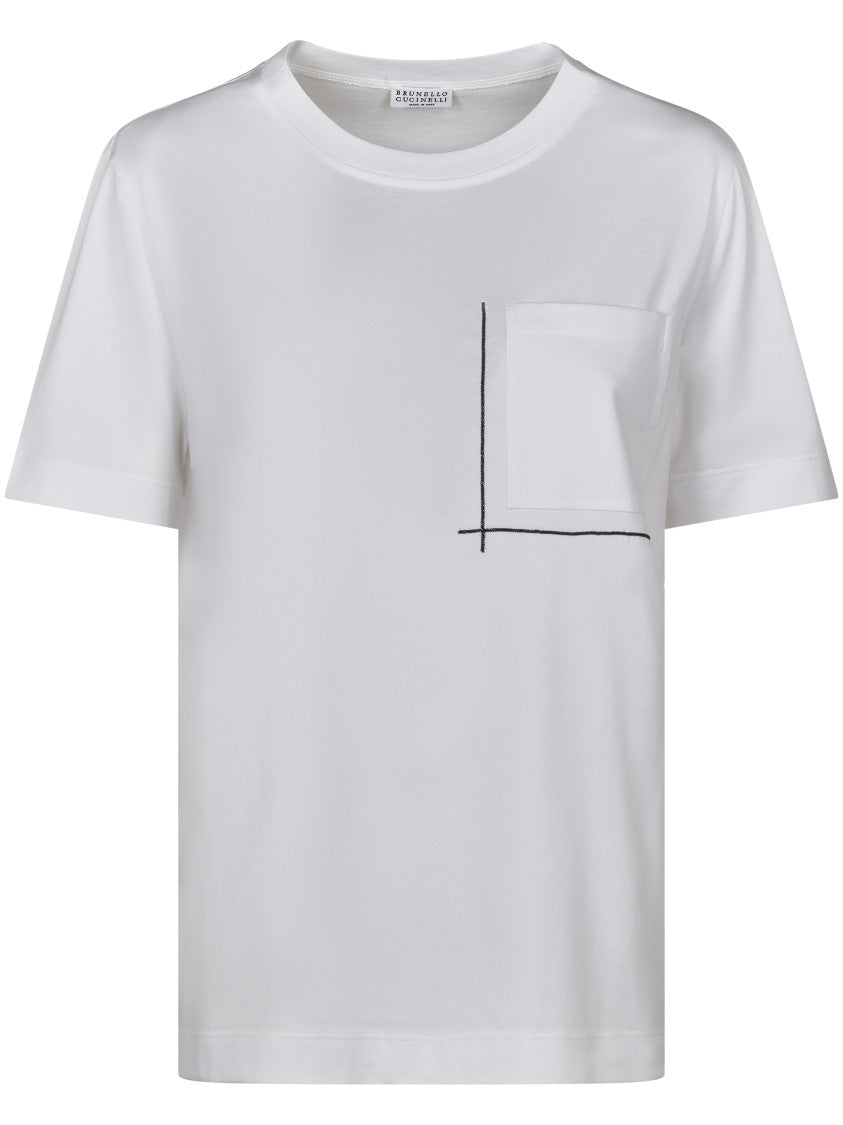 Brunello Cucinelli Short-Sleeve Crewneck Top