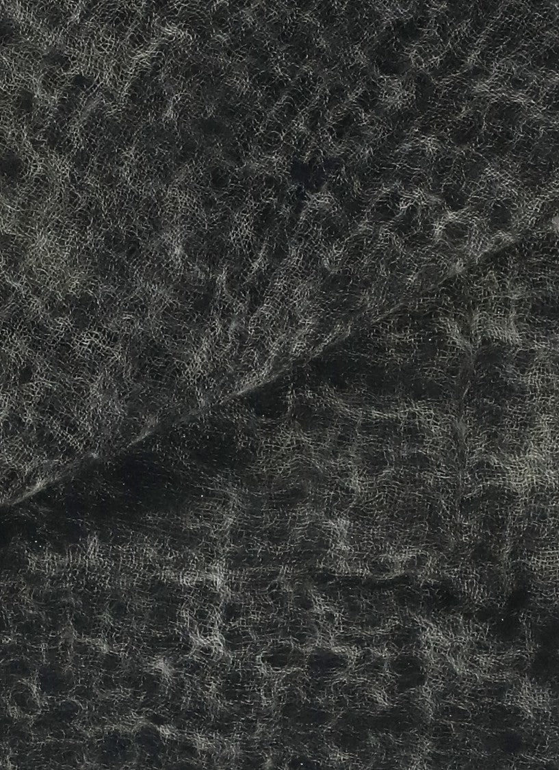 Avant Toi Grey Melange Cashmere Fringed Scarf