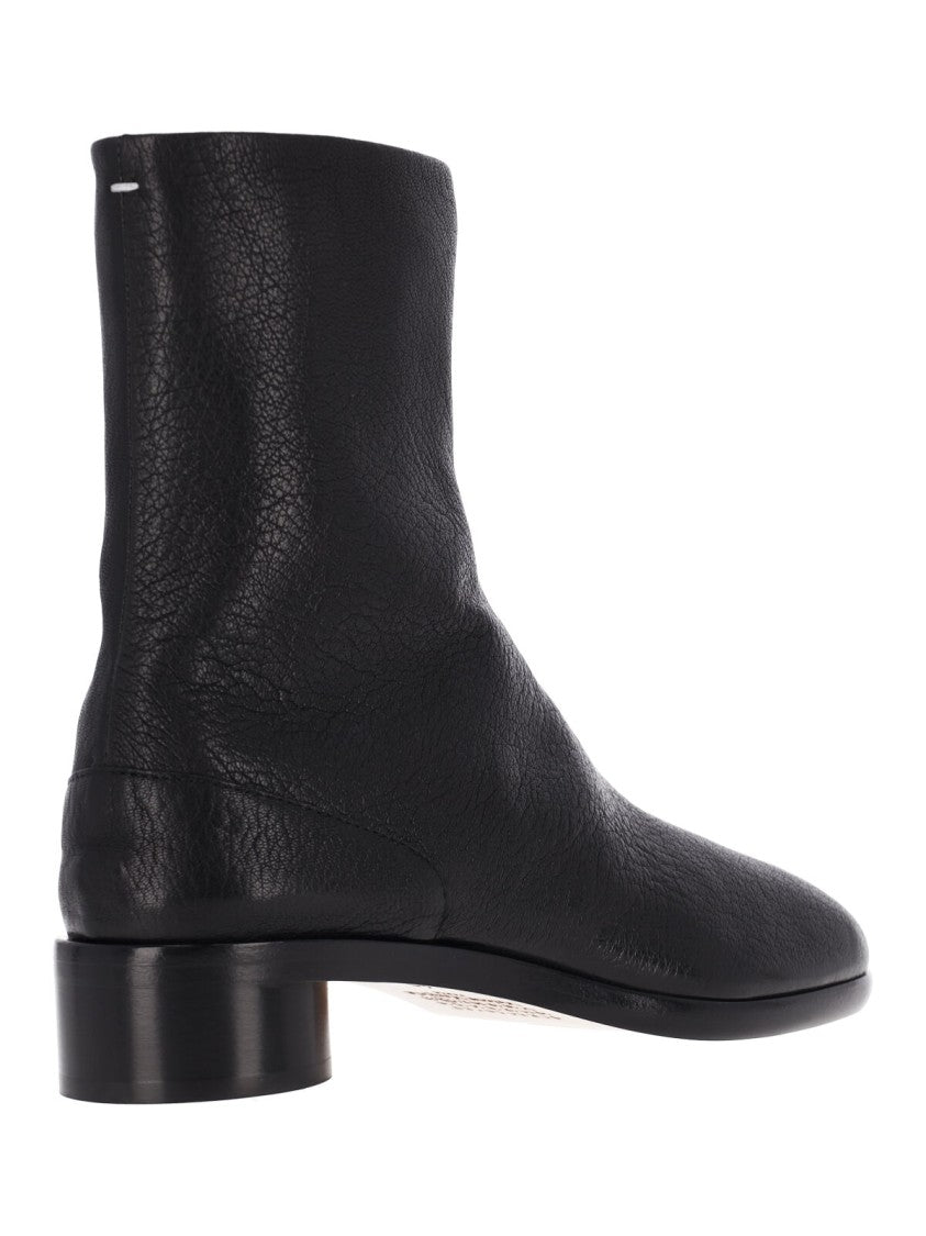 Maison Margiela Black Camel Leather Tabi Boots