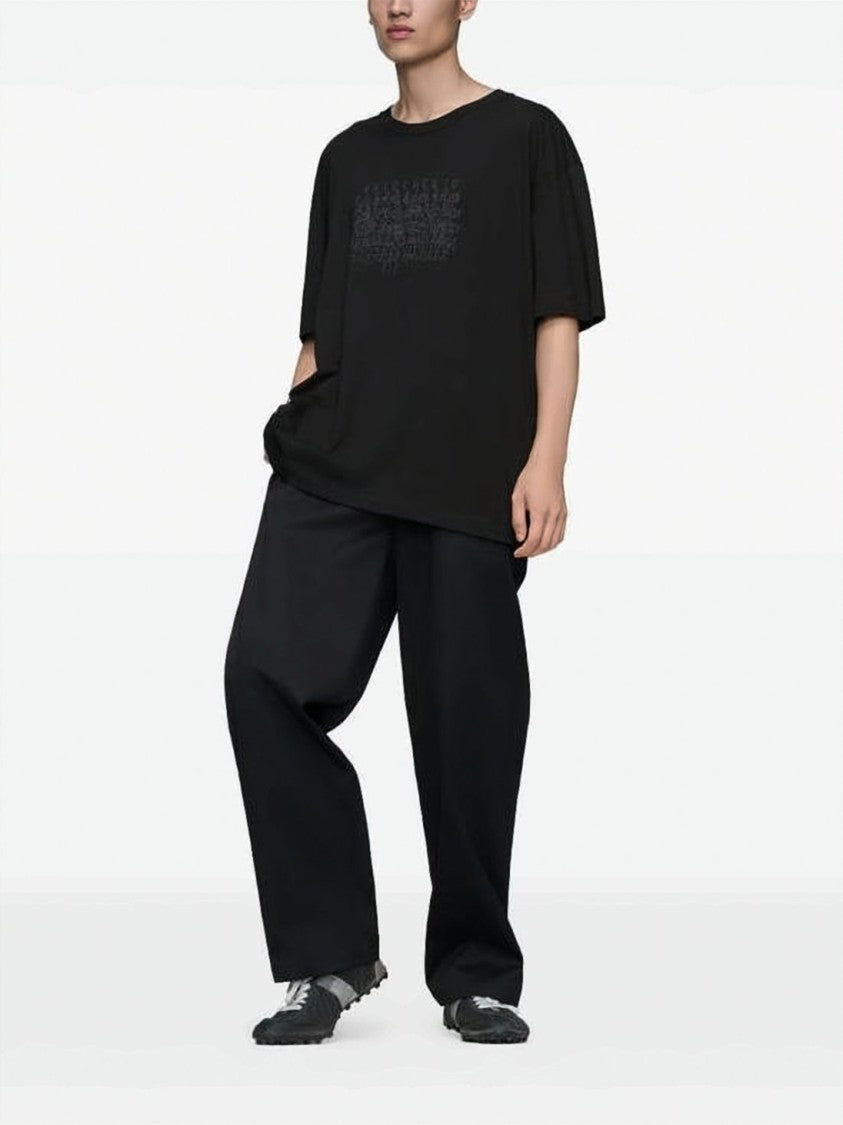 Maison Margiela Relaxed Fit Black T-Shirt With Textured Graphic