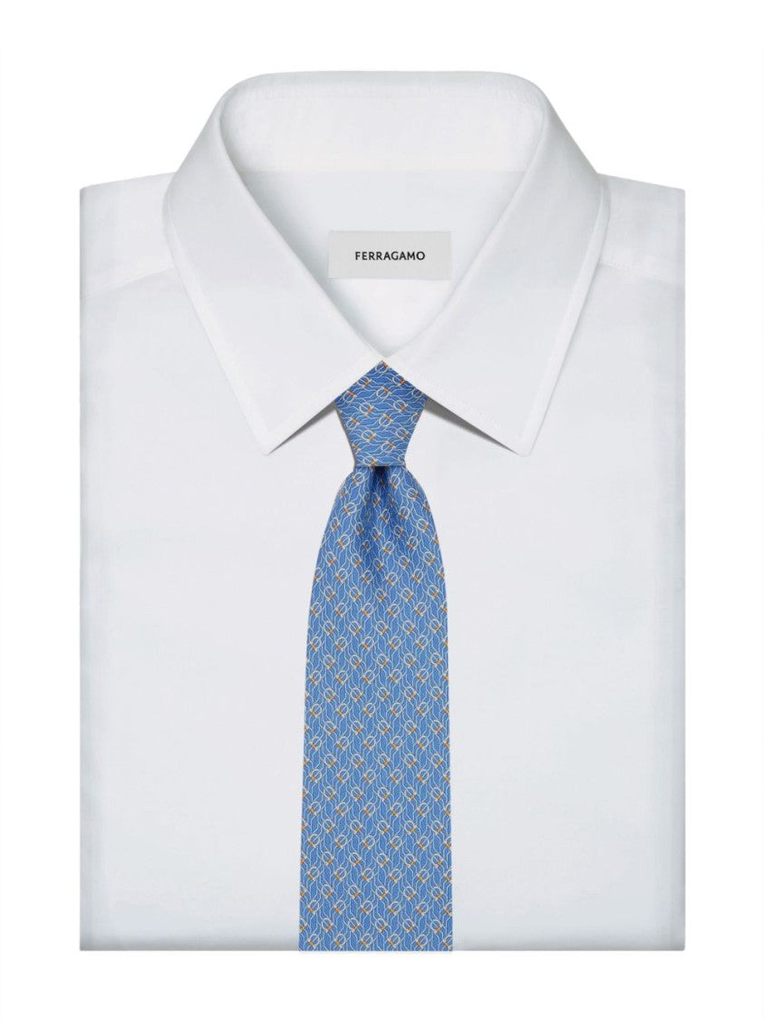 Ferragamo Geometric Patterned Tie With Tetris-Inspired Design