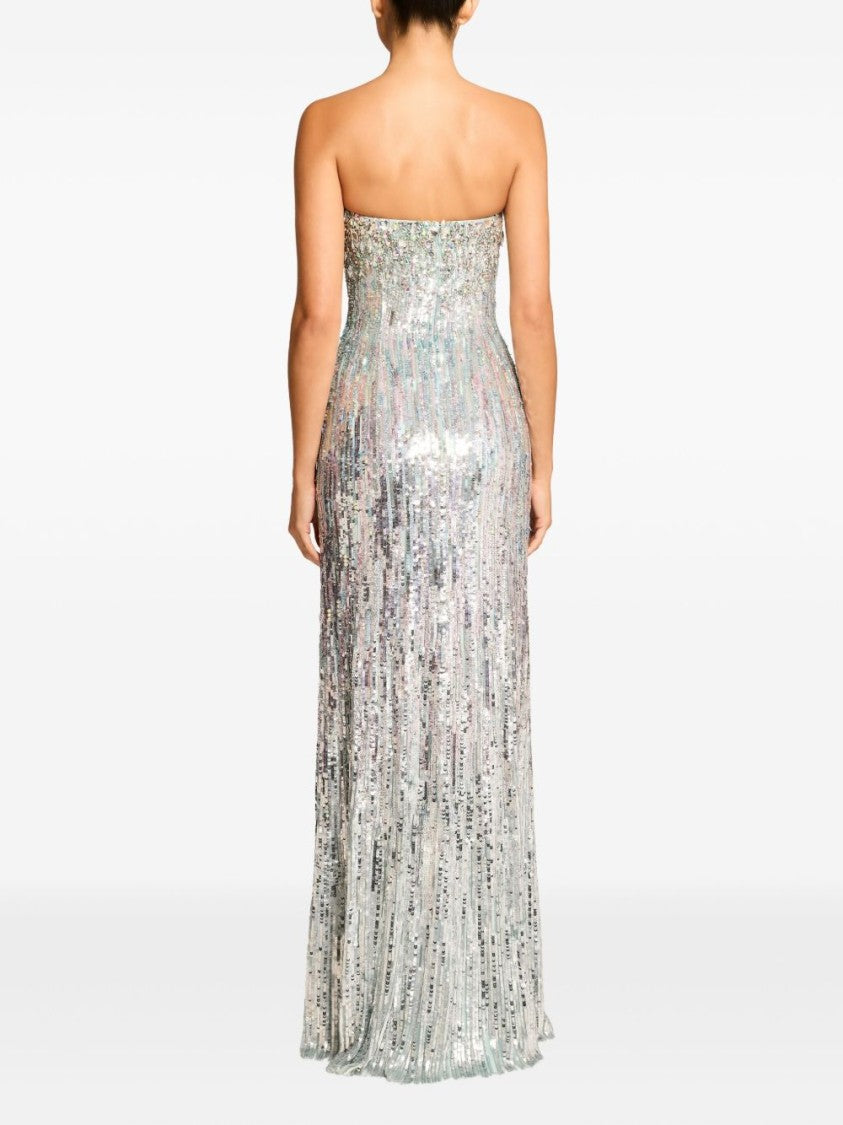 Jenny Packham Floor-Length Strapless Gown With All-Over Sequins