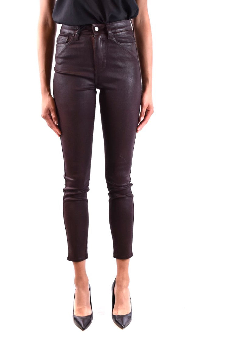 Paige Cropped Slim-Fit Jeans With Coated Finish