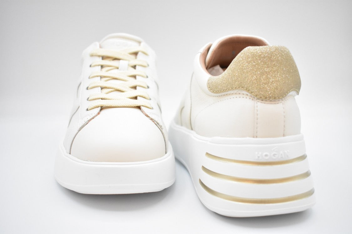 Hogan Laced Sneakers With Leather