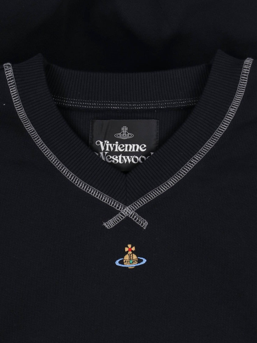 Vivienne Westwood Black Classic Crew Neck Fitted Sweater