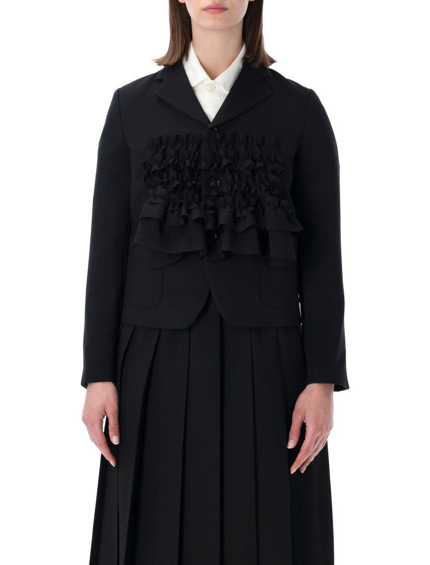 Comme Des Garçons Layered Ruffles Tailored Black Jacket