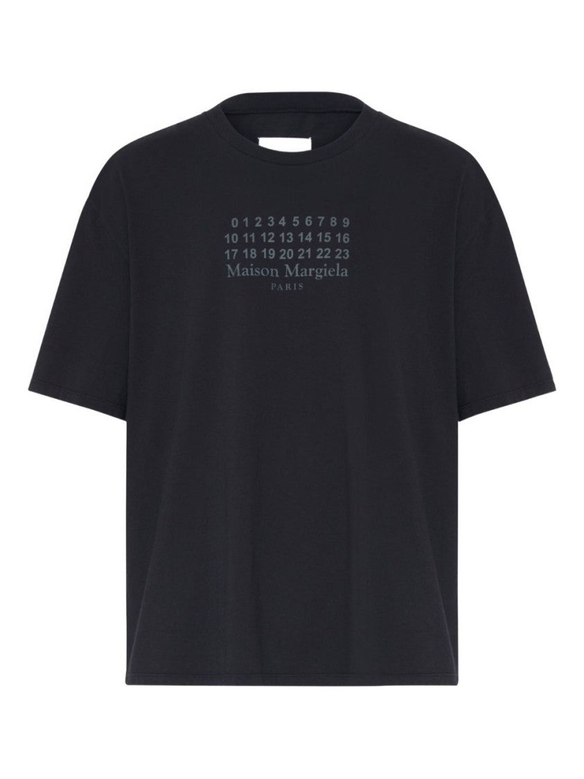 Maison Margiela Navy Cotton T-Shirt With Graphic Print