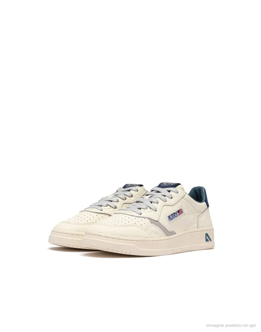 Autry Low Leather Sneakers With Diverse Texture Combinations