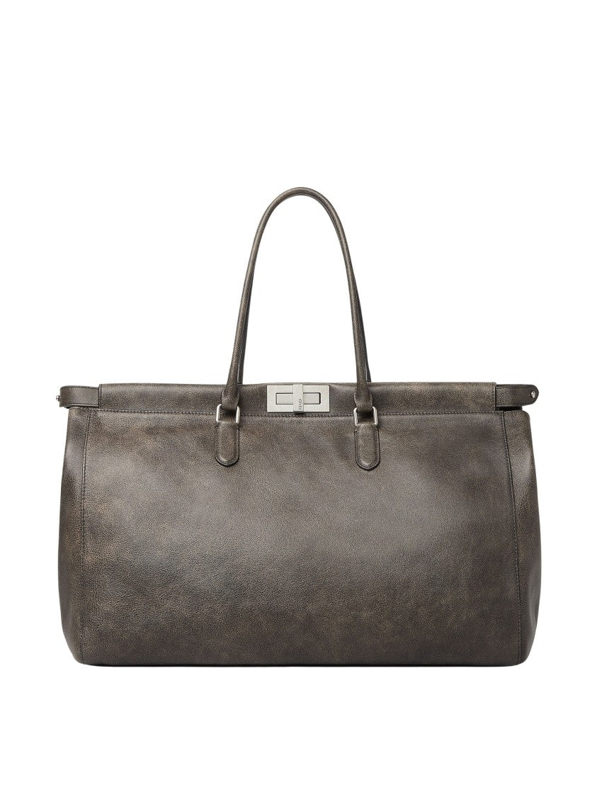Fendi Black Peekaboo Soft Calfskin Large Tote Bag