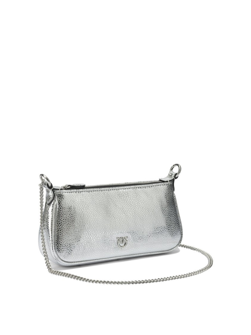 Pinko Silver Leather Handbag
