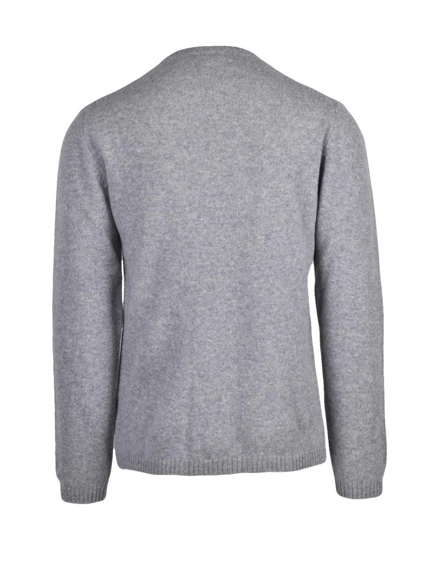 Daniele Fiesoli Classic Crew Neck Pullover In Subtle Heathered Grey