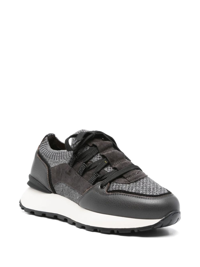 Doucal's Textured Black Trainers