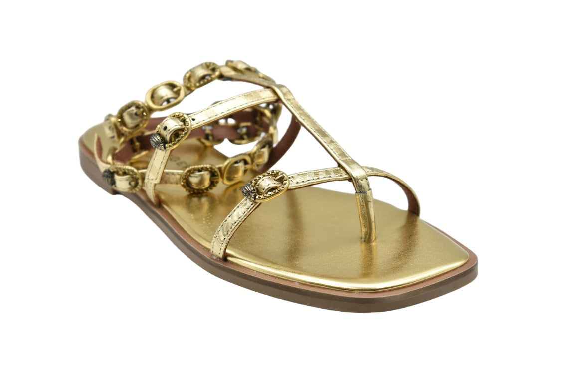 Kurt Geiger Gold Laced Chic Elegance Flat Shoes