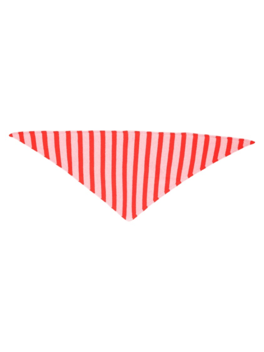 Paul Smith Pink Lambswool Striped Triangular Scarf