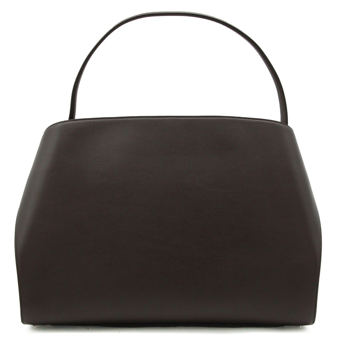 Ferragamo Structured Handbag With Matte Finish And Silver Accents