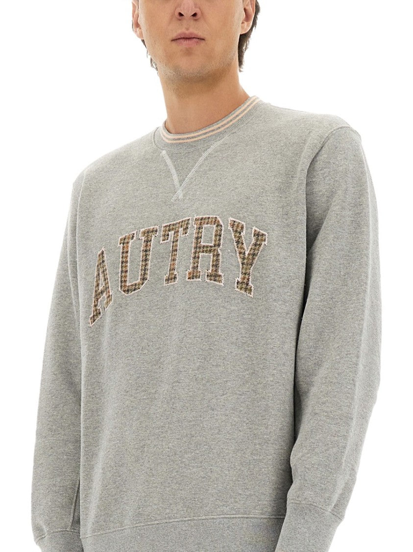 Autry Heather Grey Crew Neck Sweatshirt