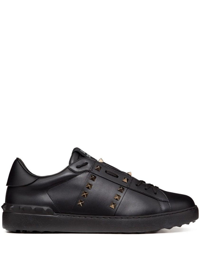 Valentino Garavani Black Leather Flat Shoes