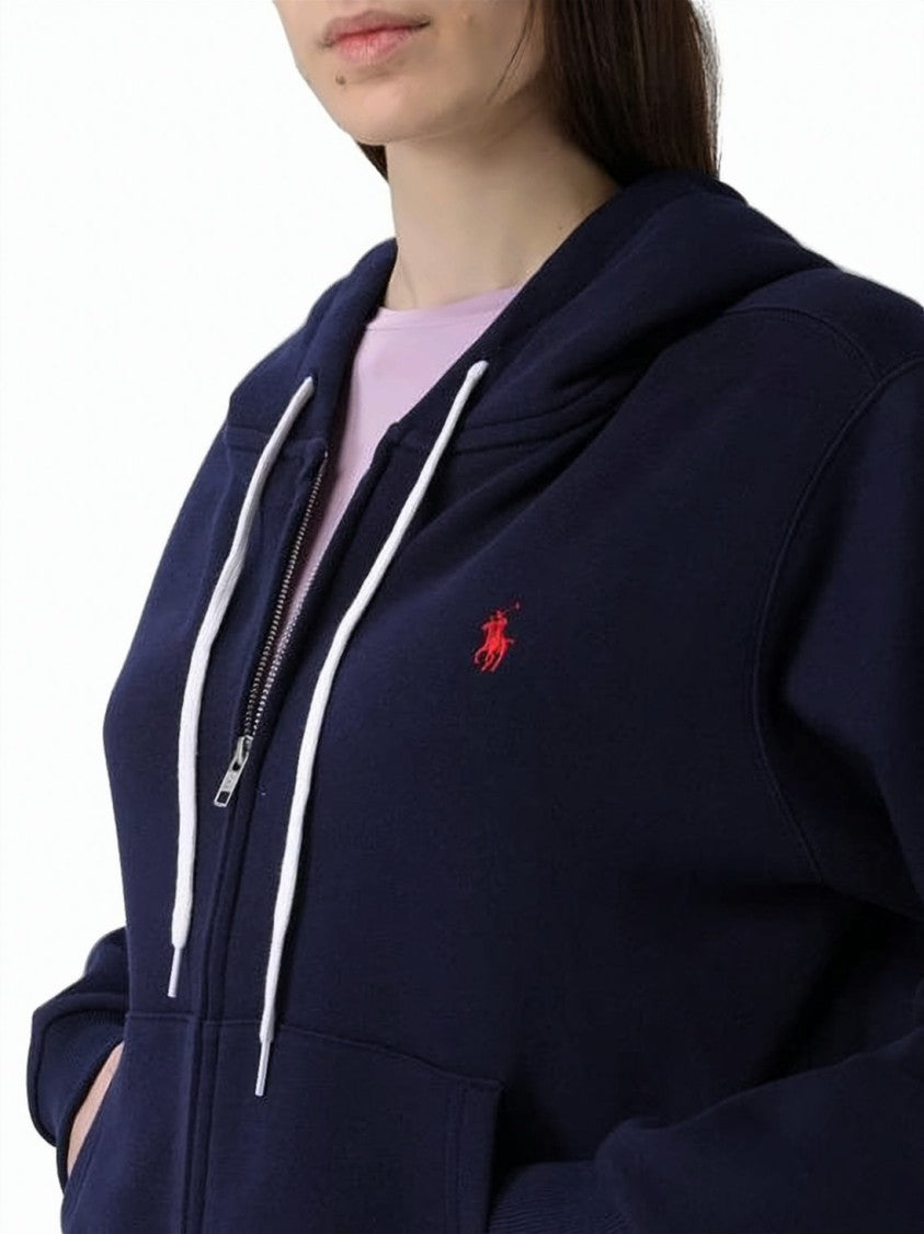 Polo Ralph Lauren Cropped Zip-Up Hoodie With Drawstring
