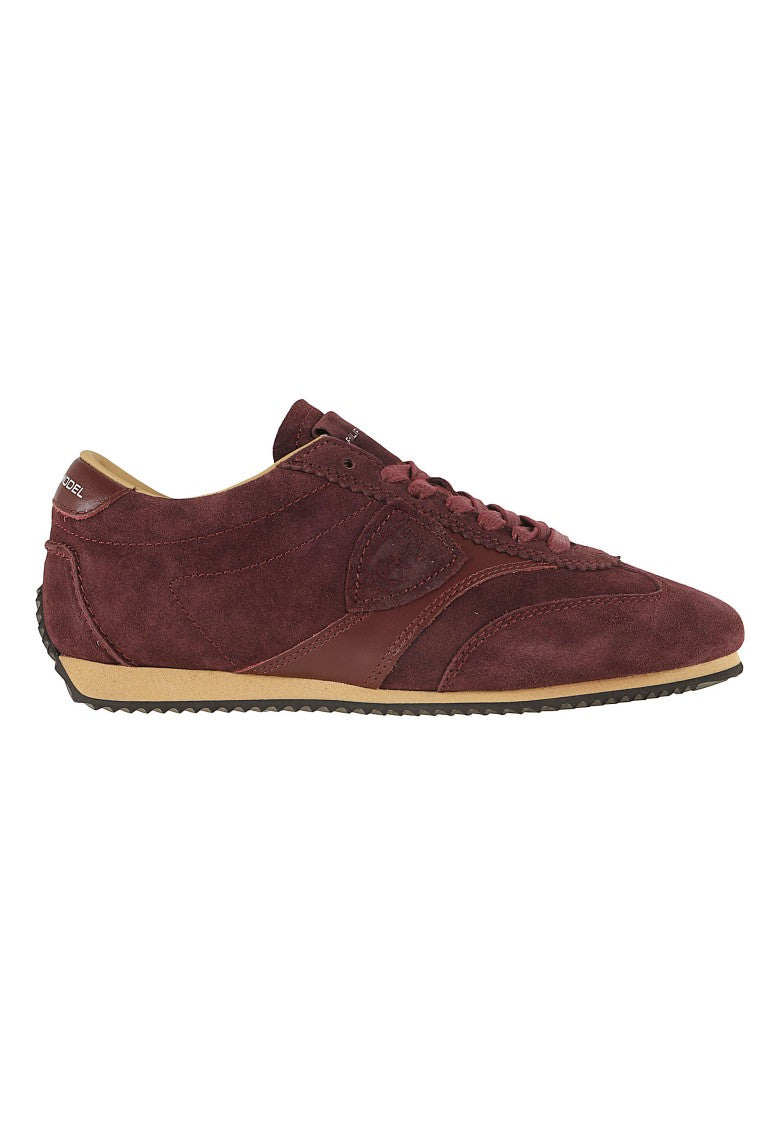 Philippe Model Burgundy Planche Low Suede Retro Sneakers