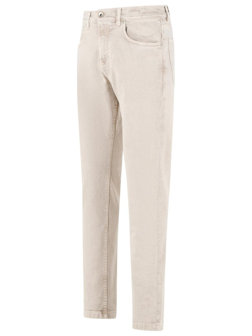 Eleventy Jeans In Denim Stretch Beige