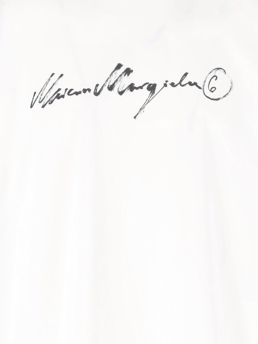 Mm6 By Maison Margiela White Cotton Logo T-Shirt
