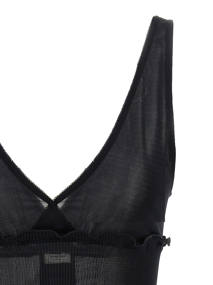 Saint Laurent 'Cassandre' Silk Jersey Ruffle Top