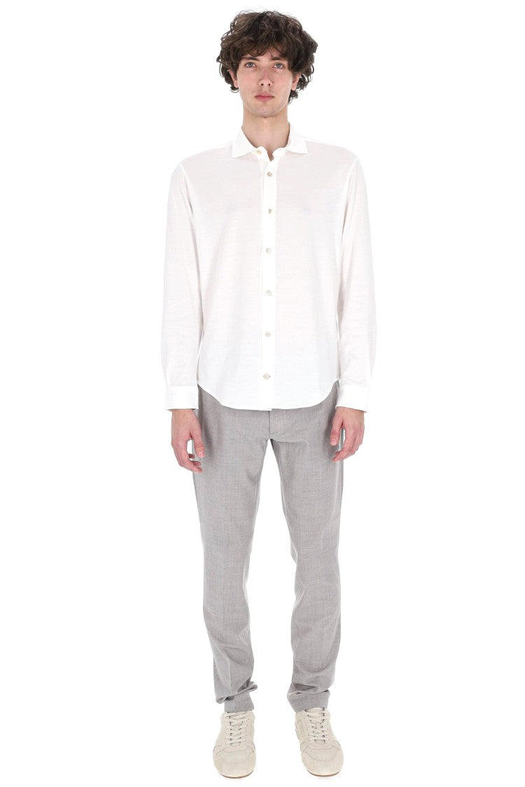 Eleventy White Cotton Jersey Casual Shirt
