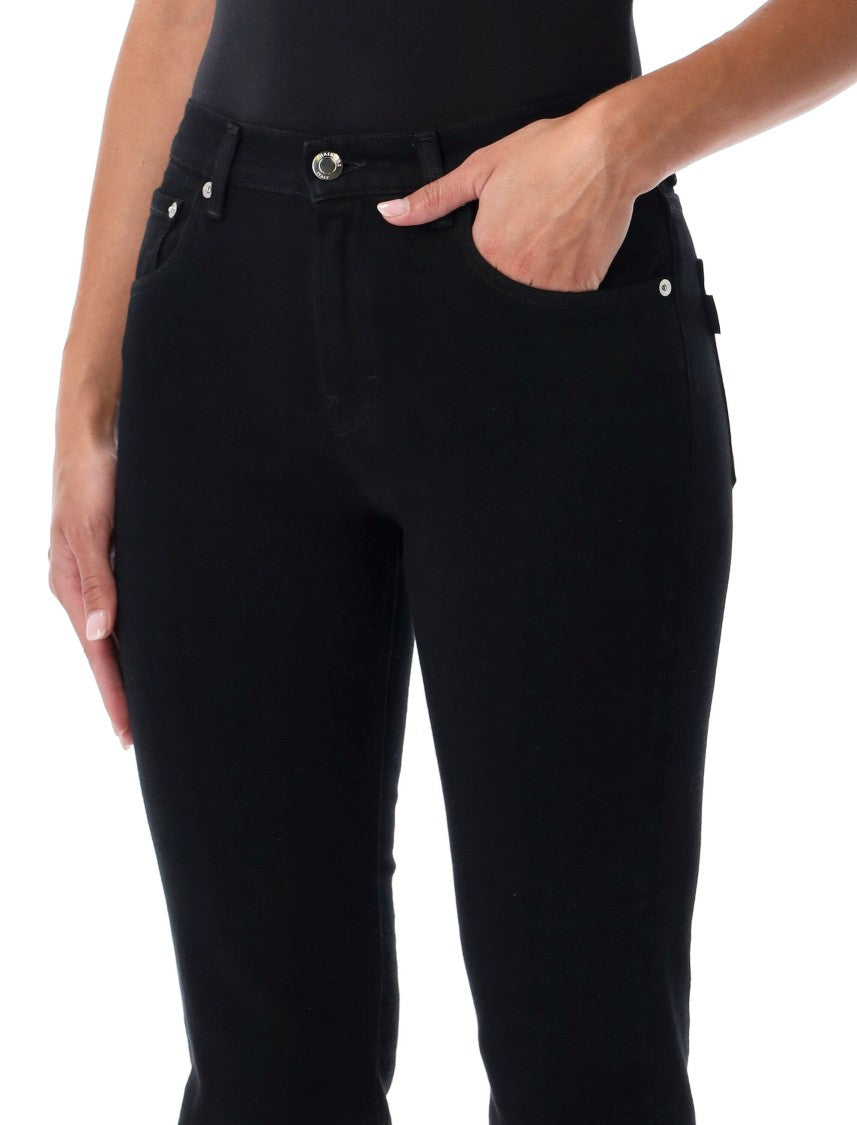 Haikure Fitted Black Jeans With Slightly Flared Hem And Iconic Logo Detail