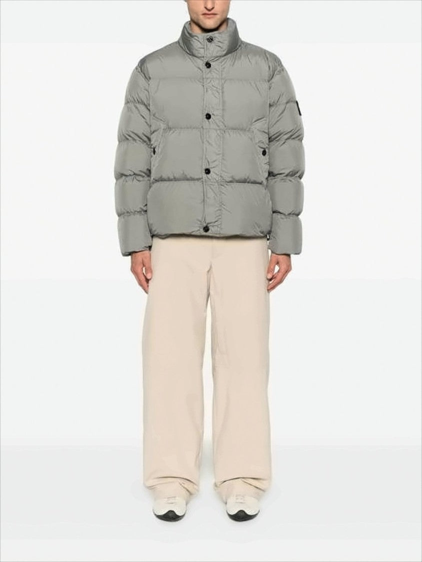 Stone Island Boxy Cropped Padded Jacket With Horizontal Quilting