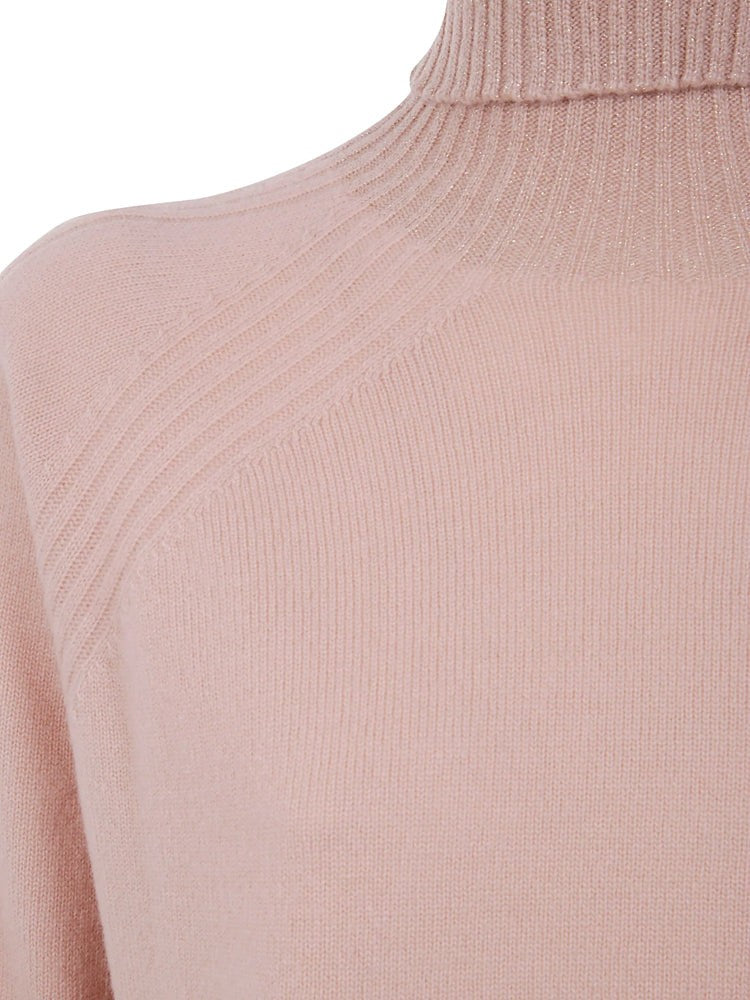 Twin-Set Refined High Turtleneck Sweater With Ribbed Details