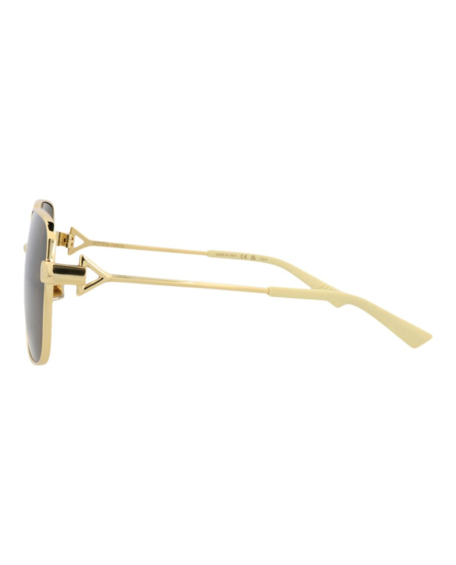 Bottega Veneta Square-Frame Metal Sunglasses