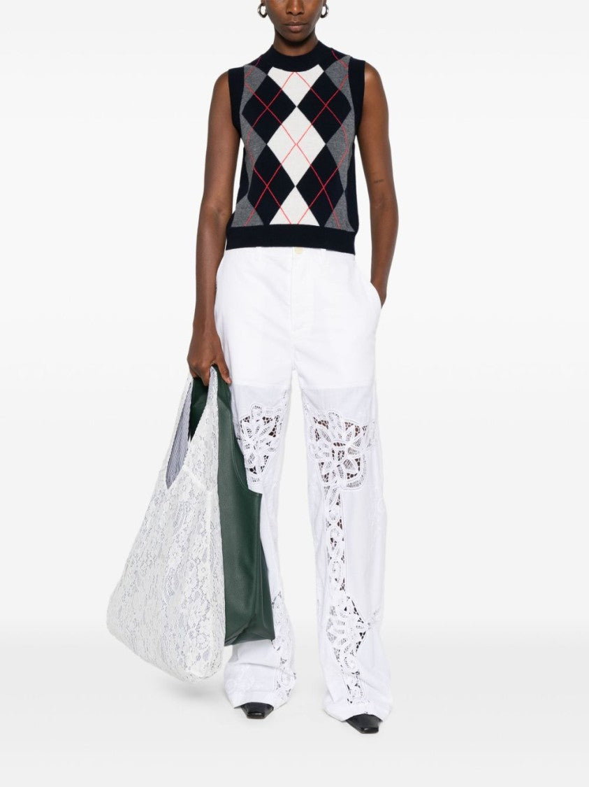 A.P.C. Classic Argyle Patterned Gilet With Ribbed Trim