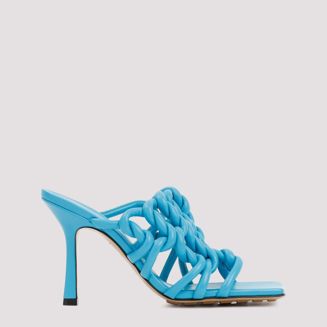 Bottega Veneta Blue Leather Stretch Twist Mule