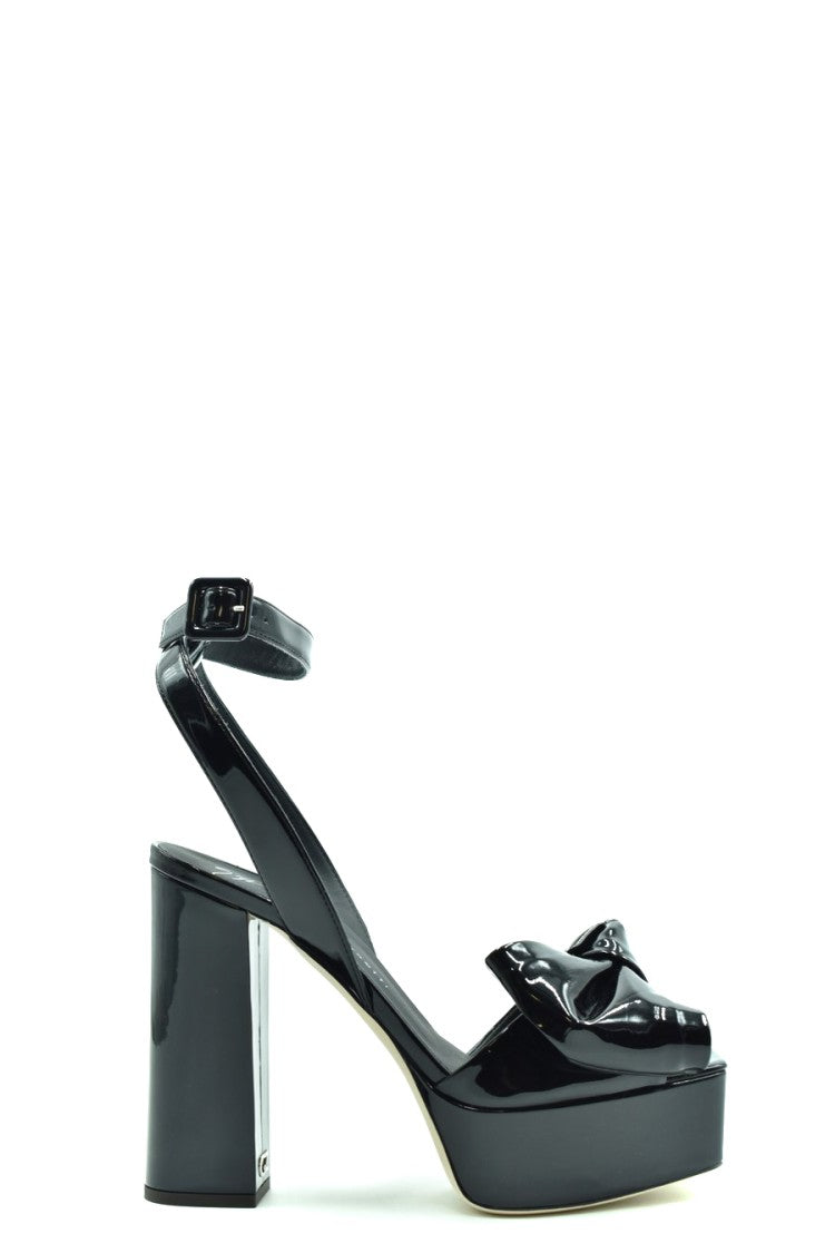 Giuseppe Zanotti Glossy Black Patent Heel Sandals