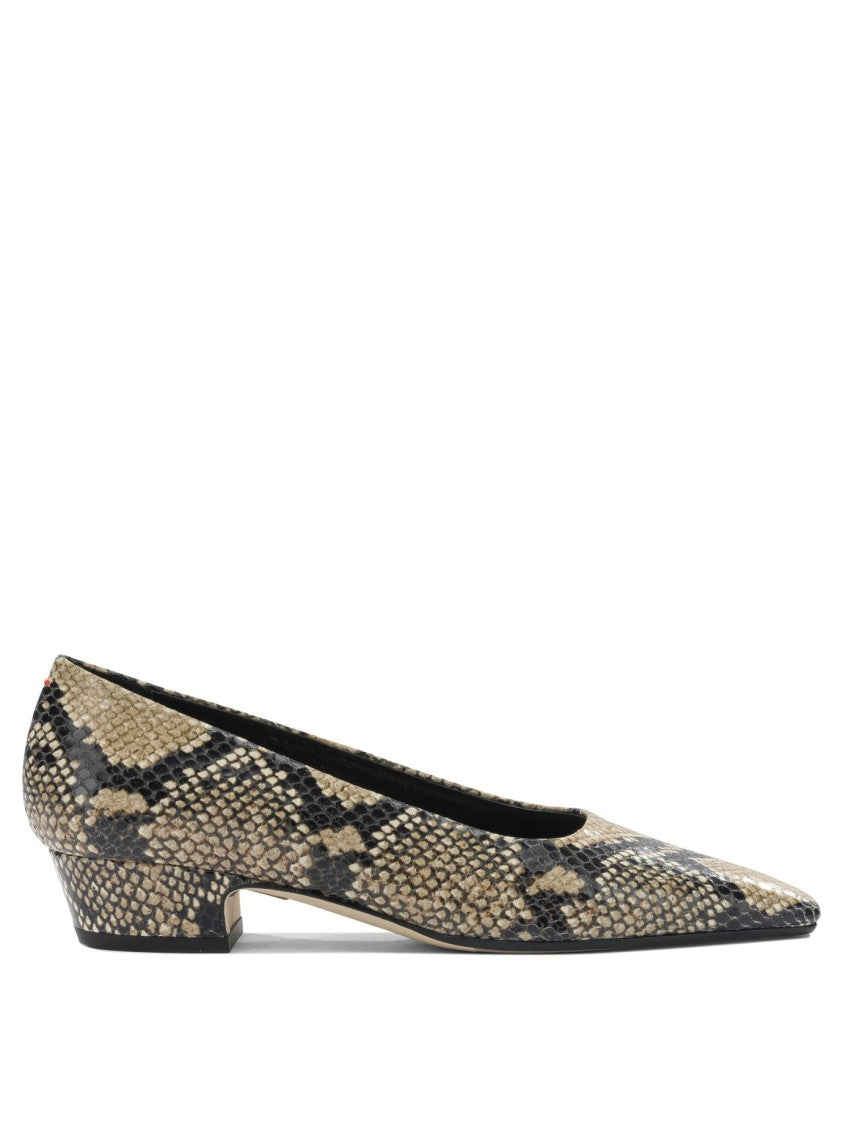 Aeydē Textured Snakeskin Pointed Toe Heeled Shoes