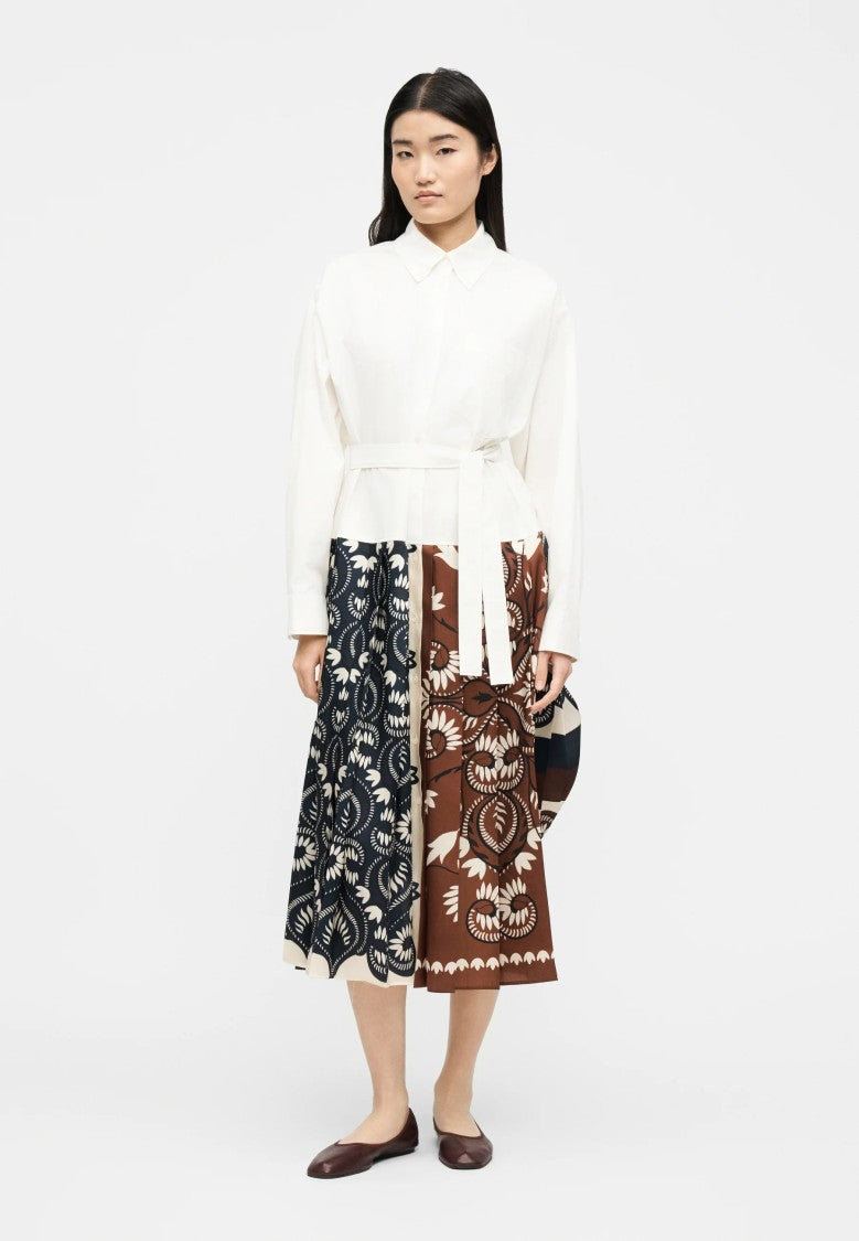 Max Mara White Cotton Blend Midi Dress