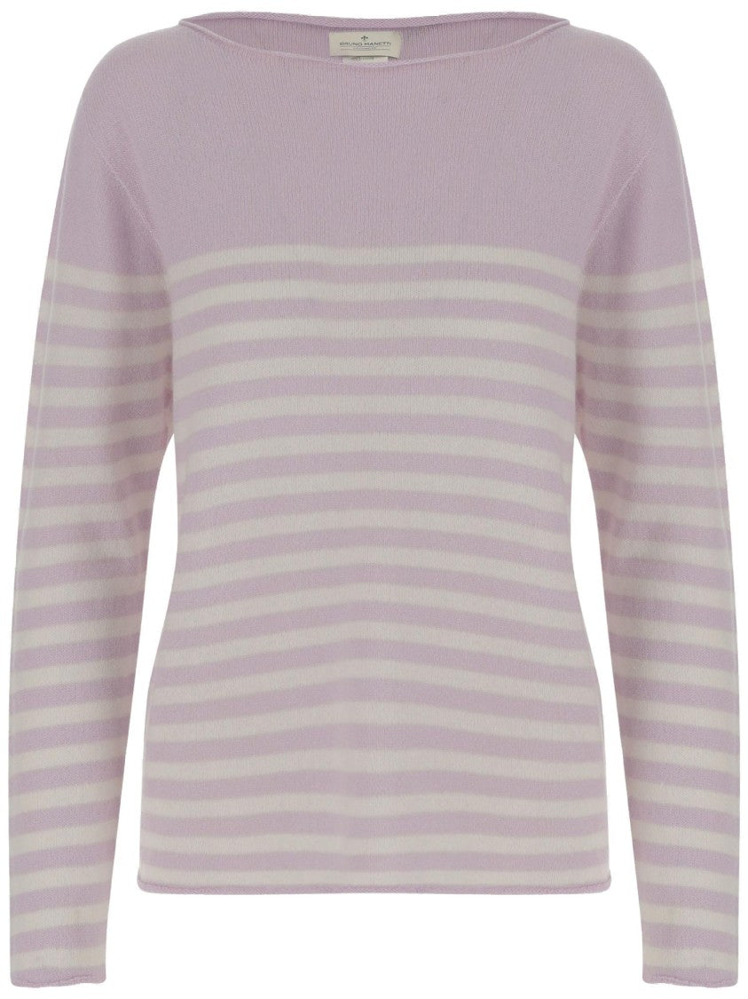 Bruno Manetti Cashmere Sweater With All-Over Striped Pattern