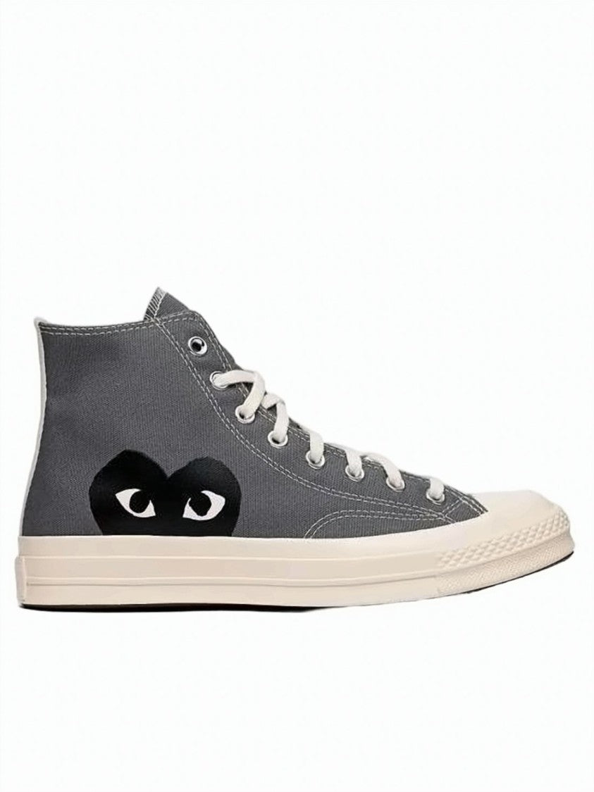 Comme Des Garçons Canvas High-Top Sneakers With Distinctive Heart Graphic