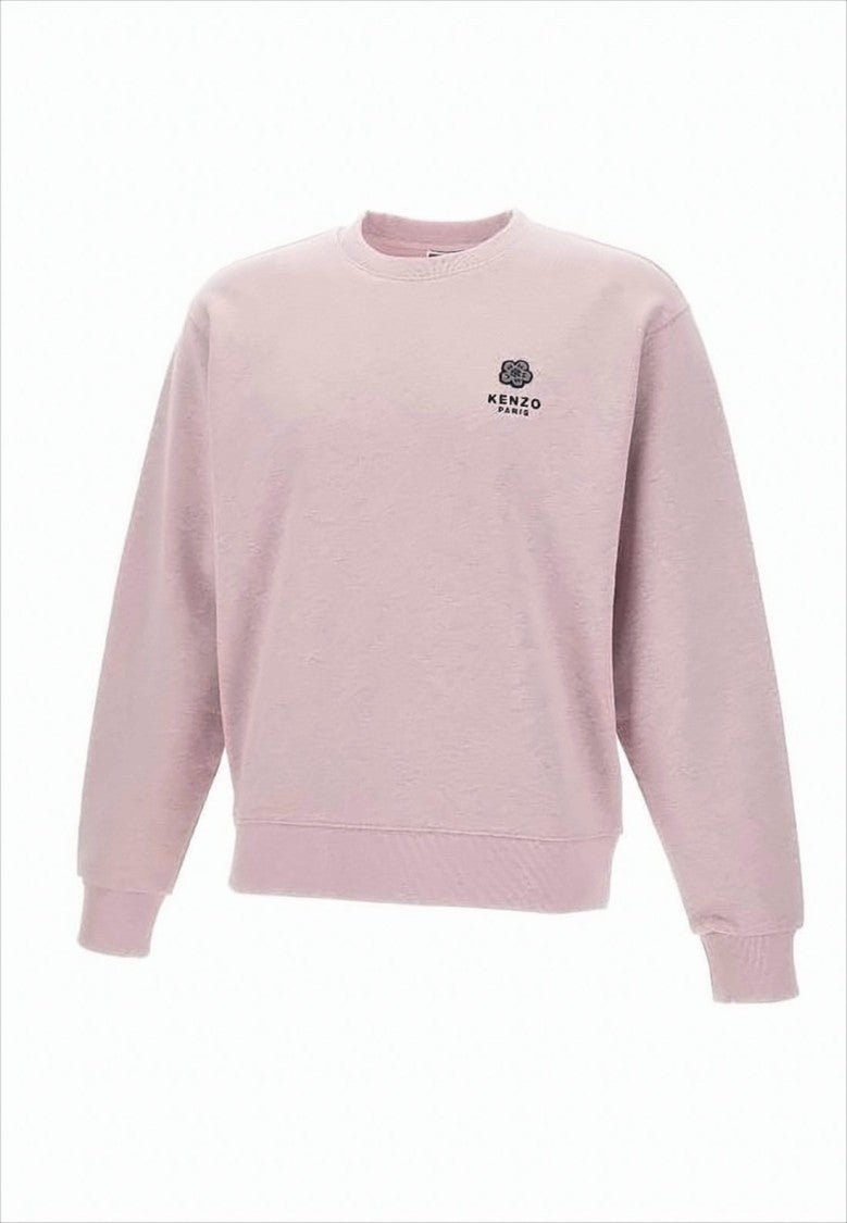 Kenzo Light Pink Long-Sleeve Sweatshirt With Embroidered Logo And Graphic Design
