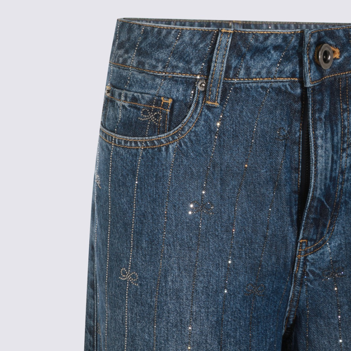 Self-Portrait Wide-Leg High-Waisted Jeans With Five-Pocket Design