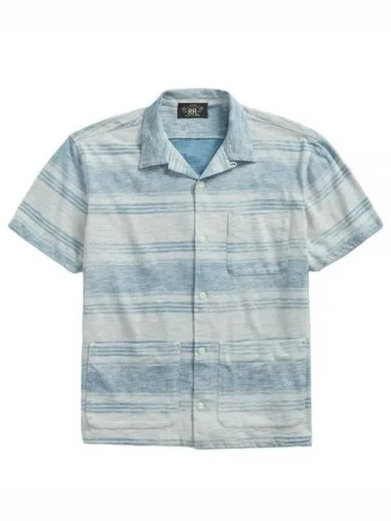 Polo Ralph Lauren Relaxed Fit Short-Sleeve Shirt With Classic Collar And Subtle Stripe