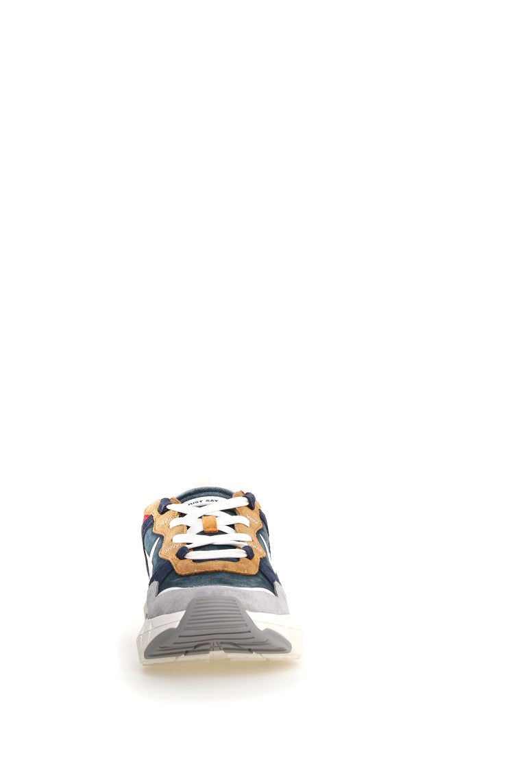 W6yz Two-Tone Suede Serrated Rubber Sole Sneakers